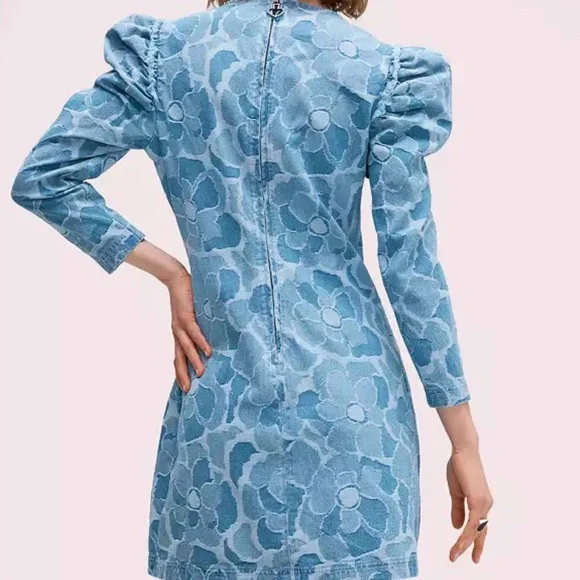 Kate Spade Abstract Peony Denim Dress - Picture 3 of 8